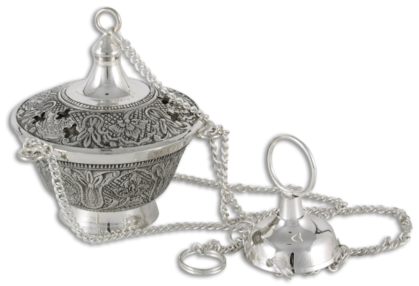 Weihrauchschwenker "Antik" aus Messing, versilbert